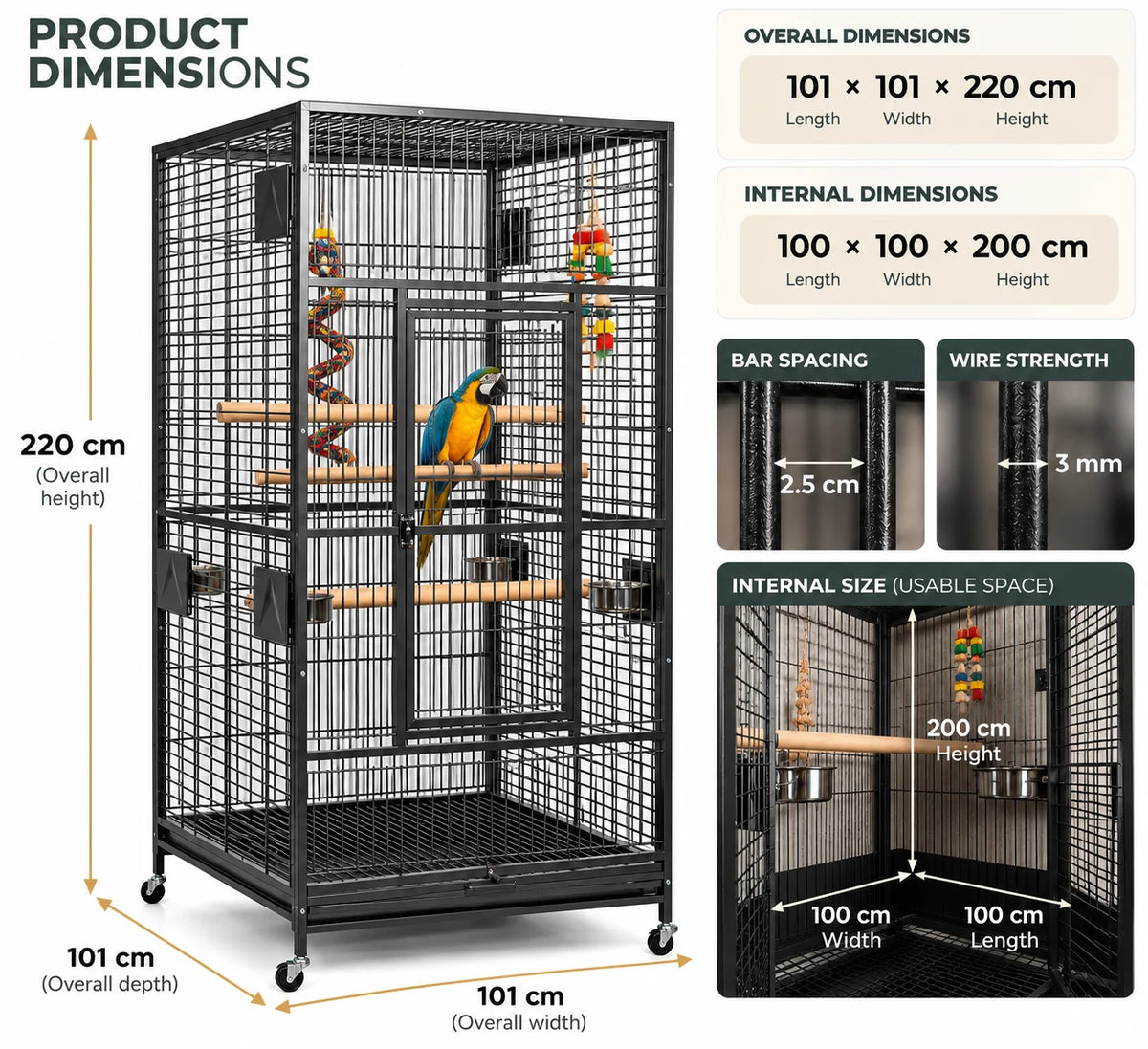 Nova 1 - Large bird - Parrot cage